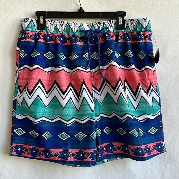 No Boundaries Aztec print swim trunks, size M - Picture 1 of 8